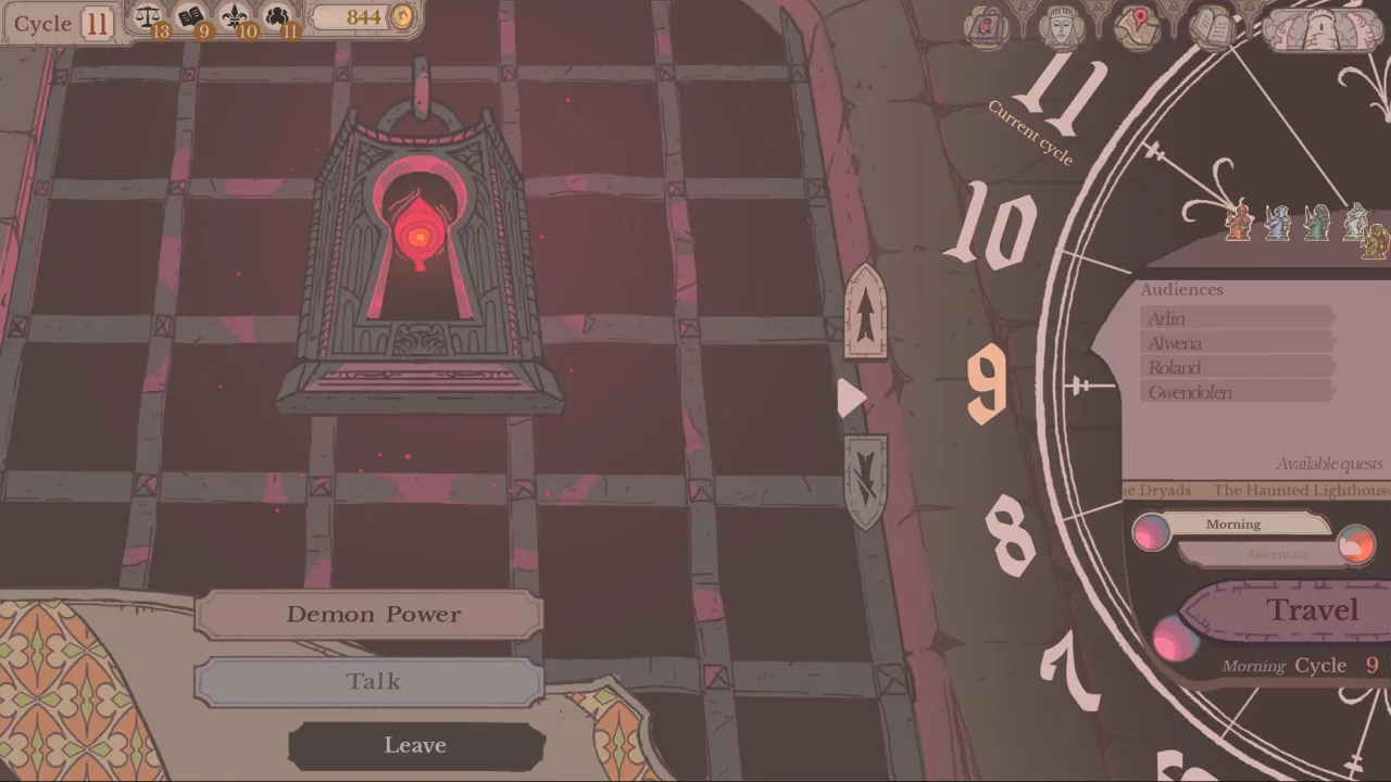 Official Sovereign Tower Demon Power screen showing the cycle interface