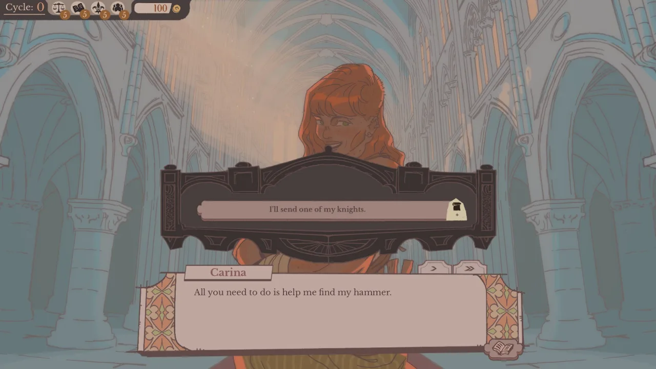 Sovereign Tower Omniscience dialogue option unlocked by knowledge from a rewind