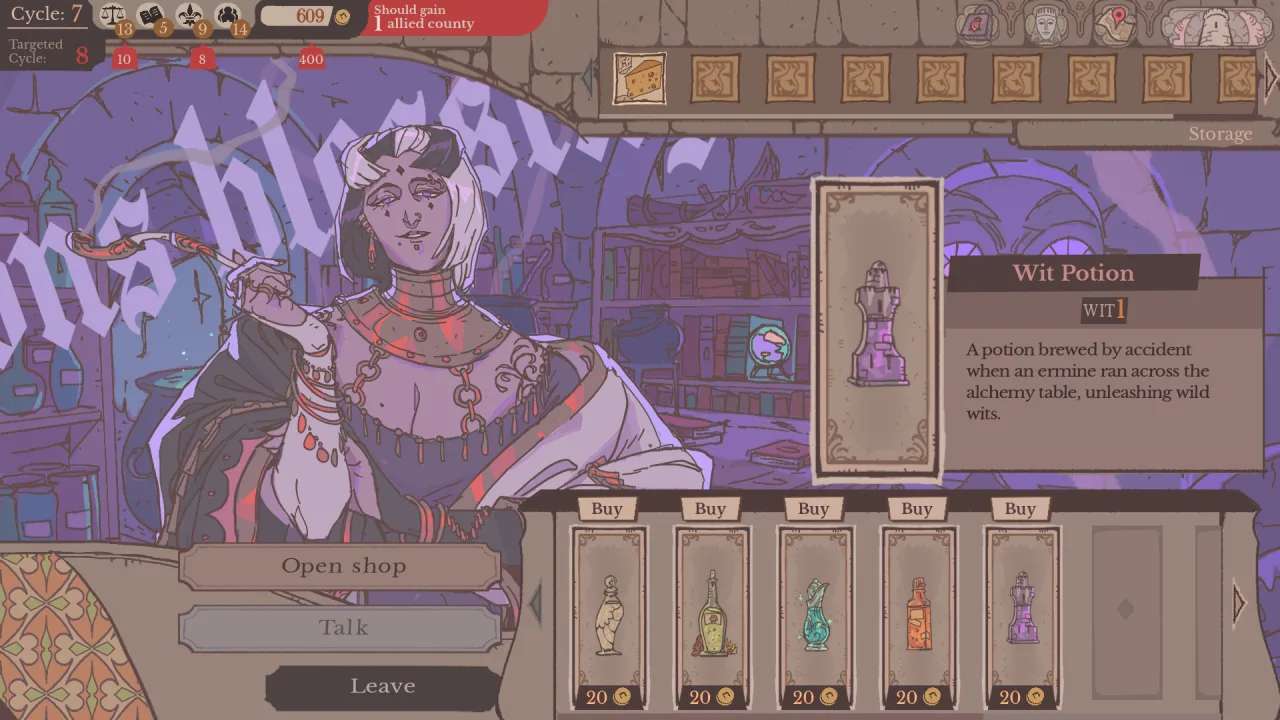 Sovereign Tower Alchemy room and Belladona Sovereign Tower Alchemy room with Belladona preparing a potion